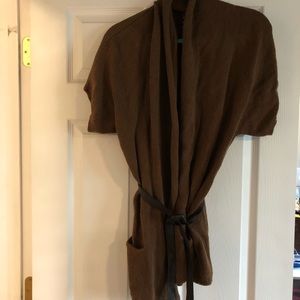 Payton Cardigan in Brown with the faux leather belt. Size M.